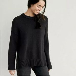 Jenni Kayne Black Cotton Boyfriend Sweater Small